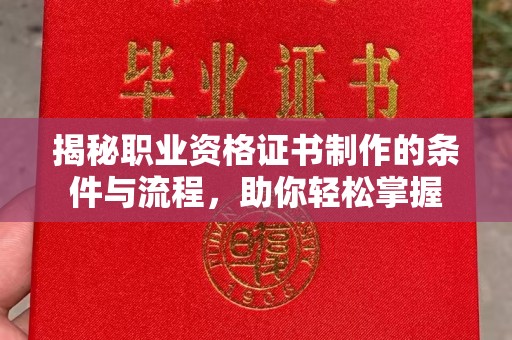 皮山揭秘职业资格证书制作的条件与流程，助你轻松掌握